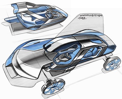 【手绘】一个韩国设计师汽车设计草图!